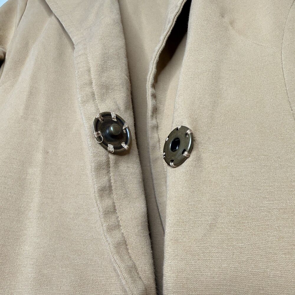 Cabi Casablanca Trench Coat Size M Tan Camel Classic Ponte Knit Statement Piece - Picture 14 of 14